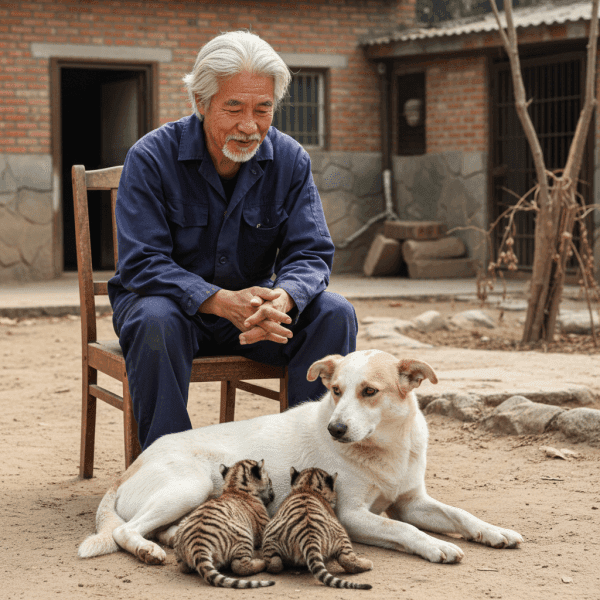 Una perra cría 3 cachorros de tigre – Años después, el tigre hace algo que hace llorar al cuidador del zoo