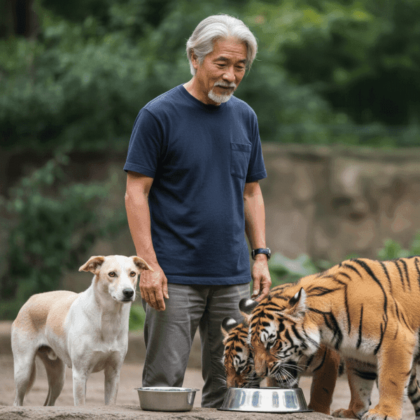 Una perra cría 3 cachorros de tigre – Años después, el tigre hace algo que hace llorar al cuidador del zoo