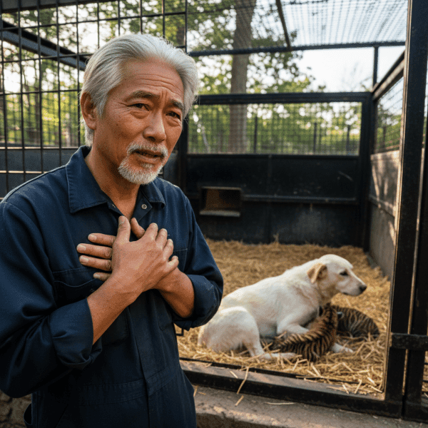 Una perra cría 3 cachorros de tigre – Años después, el tigre hace algo que hace llorar al cuidador del zoo