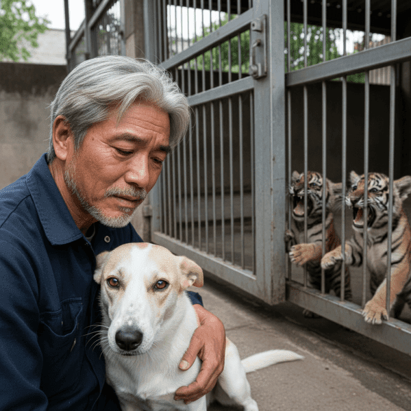Una perra cría 3 cachorros de tigre – Años después, el tigre hace algo que hace llorar al cuidador del zoo