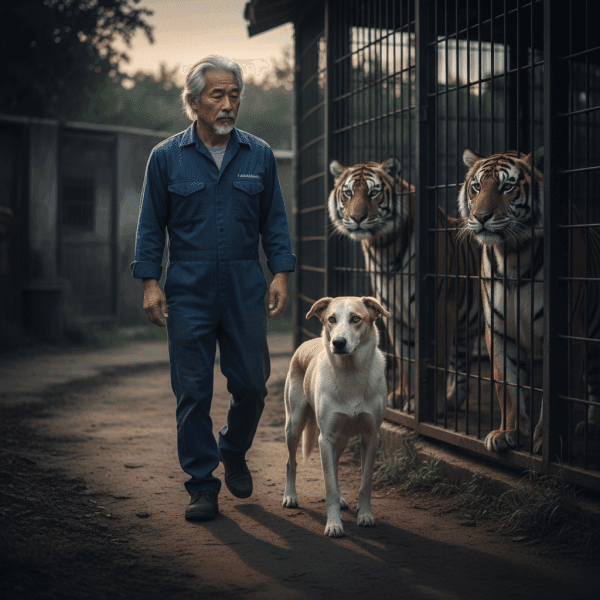 Una perra cría 3 cachorros de tigre – Años después, el tigre hace algo que hace llorar al cuidador del zoo